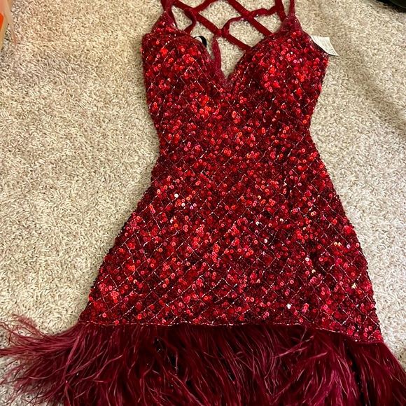 Dresses & Skirts - Red sequin mini dress